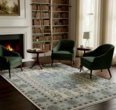 Handcrafted Cozy Cotton and Wool Handknotted Rug for Relaxing Spaces